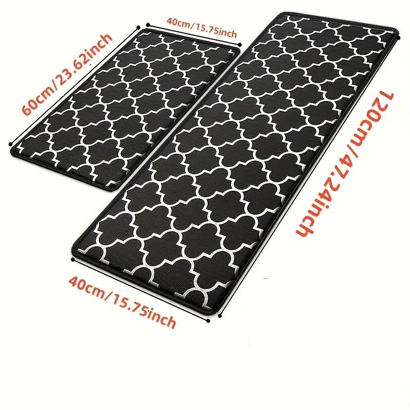 Ergonomic Anti Fatigue Kitchen Mat Set - Non Slip Waterproof PVC