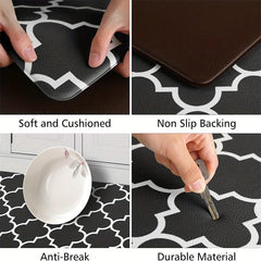 Ergonomic Anti Fatigue Kitchen Mat Set - Non Slip Waterproof PVC