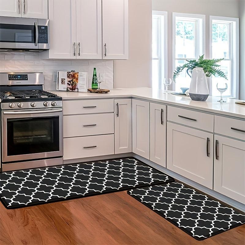 Ergonomic Anti Fatigue Kitchen Mat Set - Non Slip Waterproof PVC
