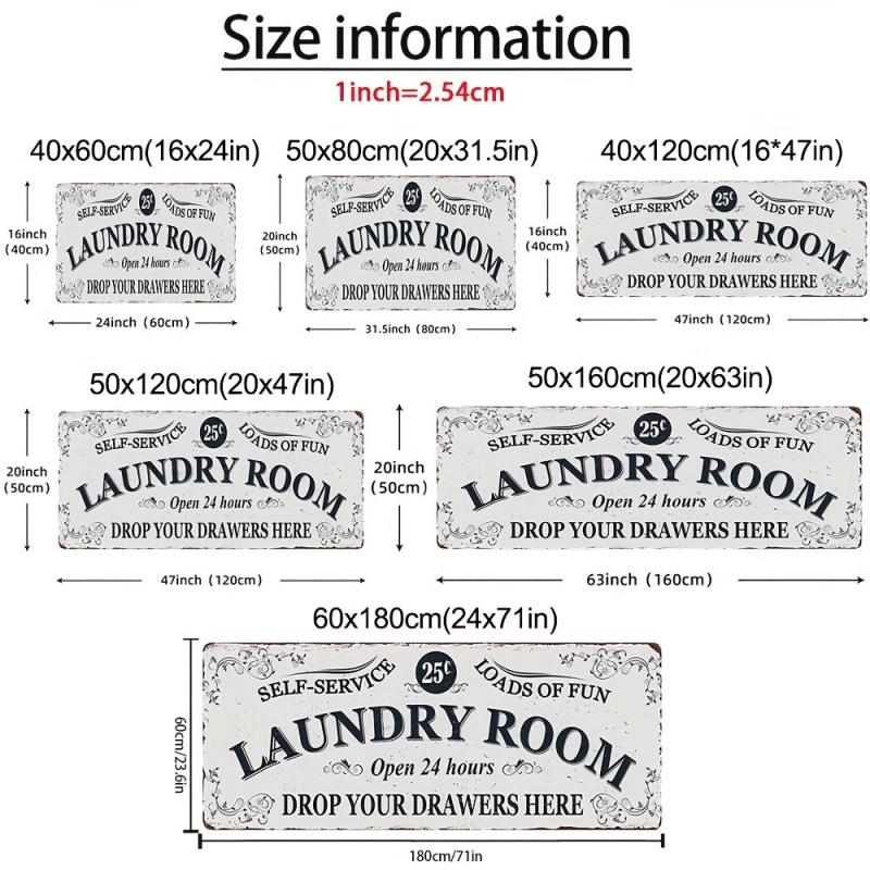 Laundry Room Kitchen Rug Non-slip Carpet Mat