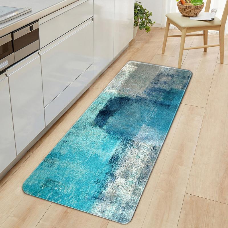 Soft Kitchen Floor Mat Vintage Abstract Non-slip Laundry Room Mat