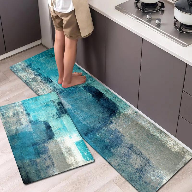 Soft Kitchen Floor Mat Vintage Abstract Non-slip Laundry Room Mat