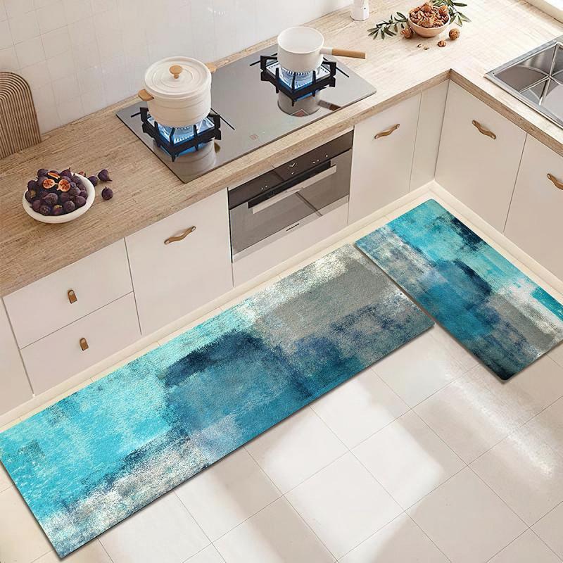 Soft Kitchen Floor Mat Vintage Abstract Non-slip Laundry Room Mat
