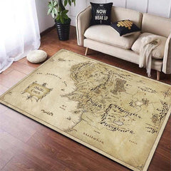 Vintage Medieval Map Print Mat Machine Washable Entrance Doormat
