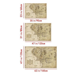Vintage Medieval Map Print Mat Machine Washable Entrance Doormat
