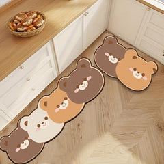Bear Non-Slip Floor Mat Absorbent Bath Rug Anti-Skid Shower Carpet