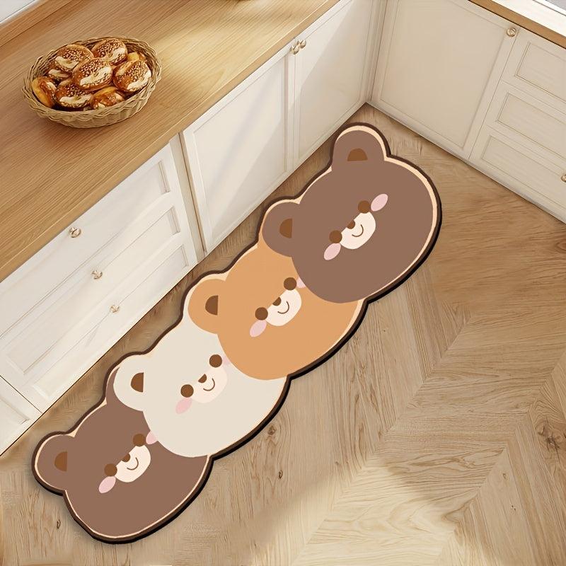 Bear Non-Slip Floor Mat Absorbent Bath Rug Anti-Skid Shower Carpet