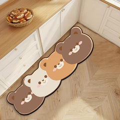 Bear Non-Slip Floor Mat Absorbent Bath Rug Anti-Skid Shower Carpet
