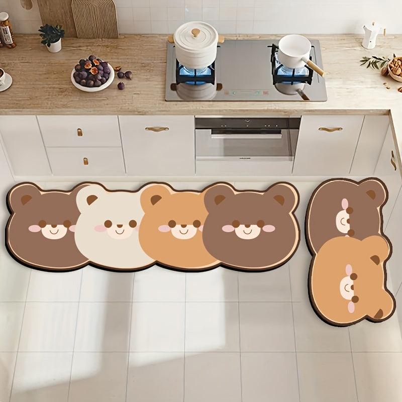 Bear Non-Slip Floor Mat Absorbent Bath Rug Anti-Skid Shower Carpet