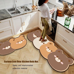 Bear Non-Slip Floor Mat Absorbent Bath Rug Anti-Skid Shower Carpet