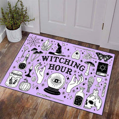 Halloween Rug Witching Hour Magic Witch Decoration Washable