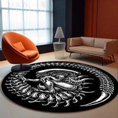 Dark Demon Round Printed Large Area Fluffy Rug Halloween
