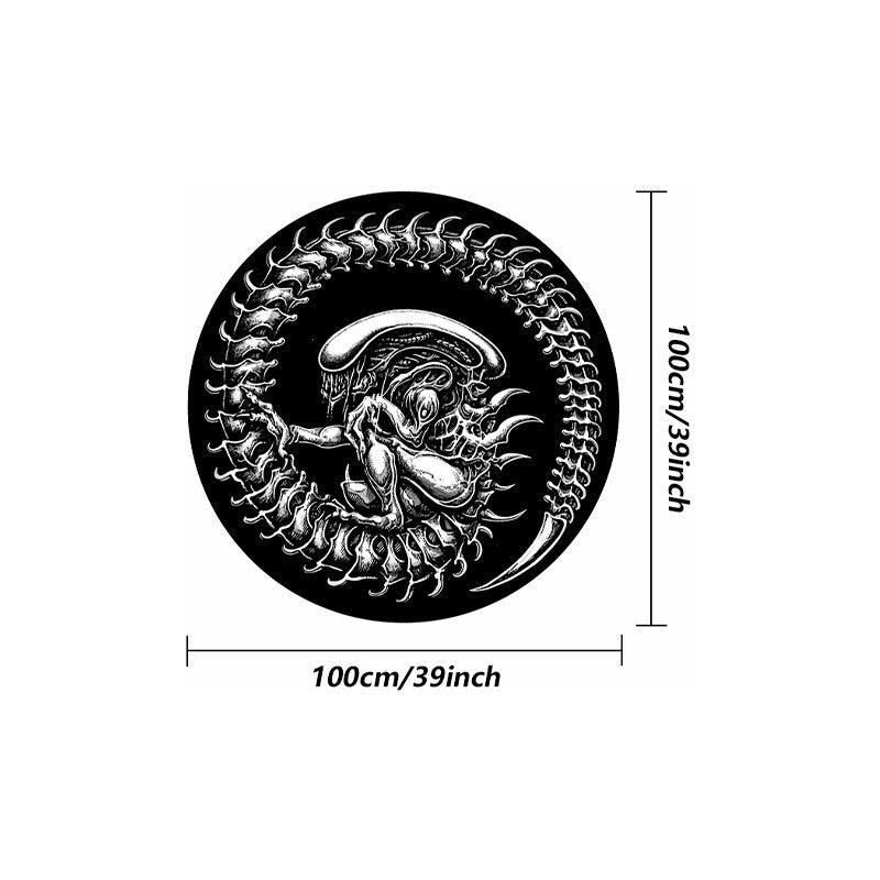 Dark Demon Round Printed Large Area Fluffy Rug Halloween
