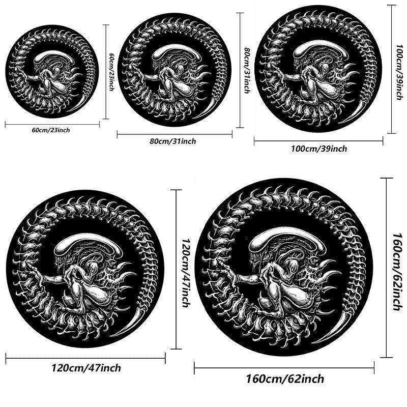 Dark Demon Round Printed Large Area Fluffy Rug Halloween