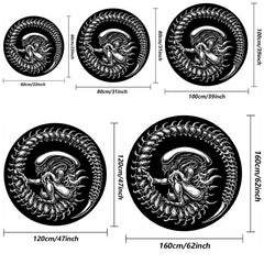 Dark Demon Round Printed Large Area Fluffy Rug Halloween