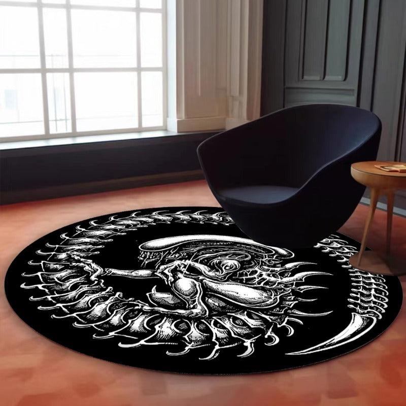 Dark Demon Round Printed Large Area Fluffy Rug Halloween
