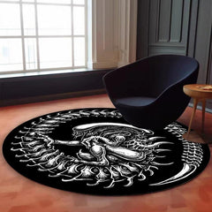 Dark Demon Round Printed Large Area Fluffy Rug Halloween