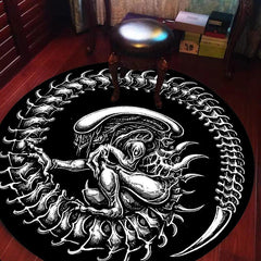 Dark Demon Round Printed Large Area Fluffy Rug Halloween