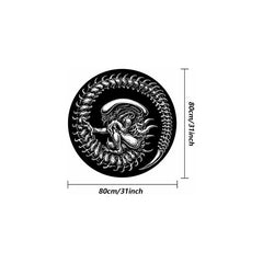 Dark Demon Round Printed Large Area Fluffy Rug Halloween