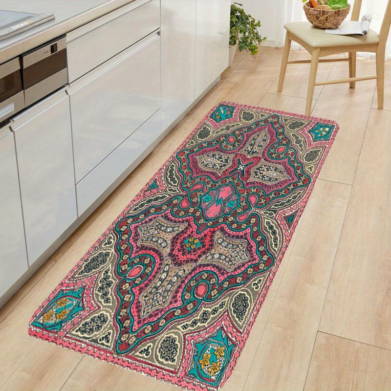 Vintage Bohemian Carpet Non Slip Exotic Ethnic for Entrance Bed Living Sofa