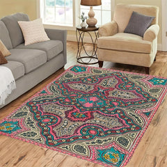 Vintage Bohemian Carpet Non Slip Exotic Ethnic for Entrance Bed Living Sofa