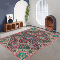 Vintage Bohemian Carpet Non Slip Exotic Ethnic for Entrance Bed Living Sofa