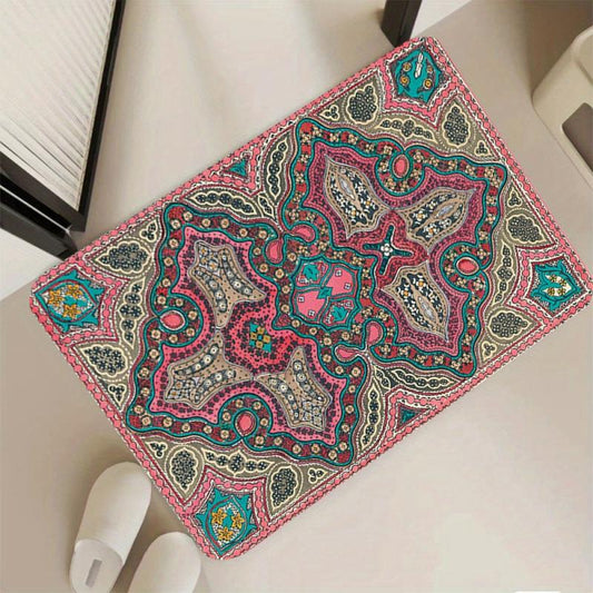 Vintage Bohemian Carpet Non Slip Exotic Ethnic for Entrance Bed Living Sofa