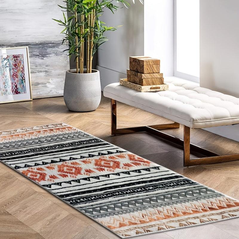 Boho Geometric Non Slip Rug for Living Room Area Mat