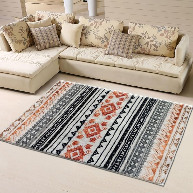 Boho Geometric Non Slip Rug for Living Room Area Mat