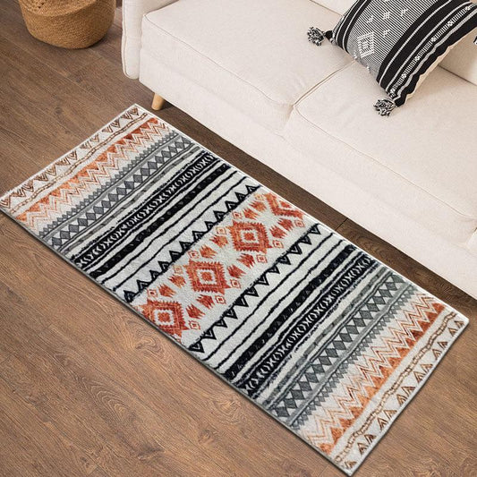 Boho Geometric Non Slip Rug for Living Room Area Mat