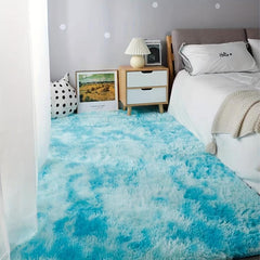 Teal Fluffy Soft Area Rug for Bedroom Living Room