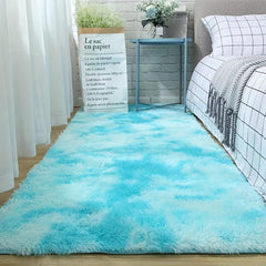 Teal Fluffy Soft Area Rug for Bedroom Living Room