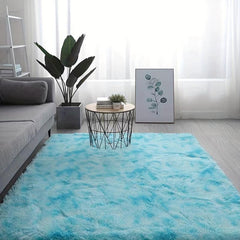 Teal Fluffy Soft Area Rug for Bedroom Living Room