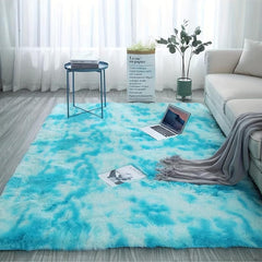 Teal Fluffy Soft Area Rug for Bedroom Living Room