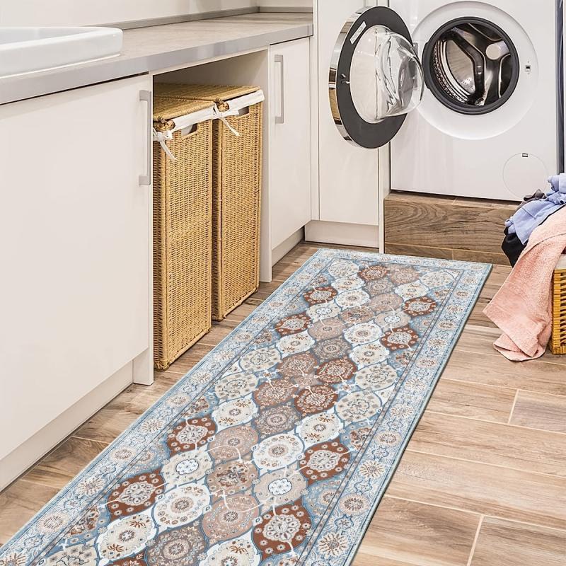 Vintage Boho 2'X10' Runner Rug, Non-Slip, Washable, Long Hallway, Kitchen Mat