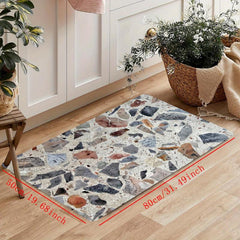 Rock Anti Fatigue Kitchen Mats Rugs Nonslip Polyester Floor Waterproof Cushioned