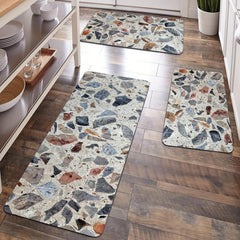Rock Anti Fatigue Kitchen Mats Rugs Nonslip Polyester Floor Waterproof Cushioned