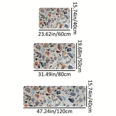 Rock Anti Fatigue Kitchen Mats Rugs Nonslip Polyester Floor Waterproof Cushioned