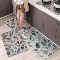 Rock Anti Fatigue Kitchen Mats Rugs Nonslip Polyester Floor Waterproof Cushioned