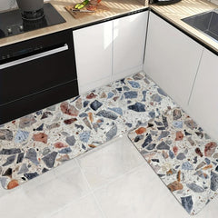Rock Anti Fatigue Kitchen Mats Rugs Nonslip Polyester Floor Waterproof Cushioned