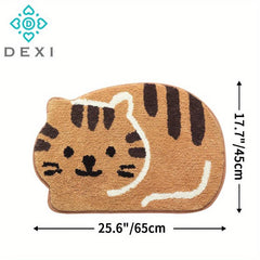 Cartoon Cat Bathroom Rug Absorbent Kitchen Floor Carpet
