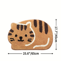Cartoon Cat Bathroom Rug Absorbent Kitchen Floor Carpet