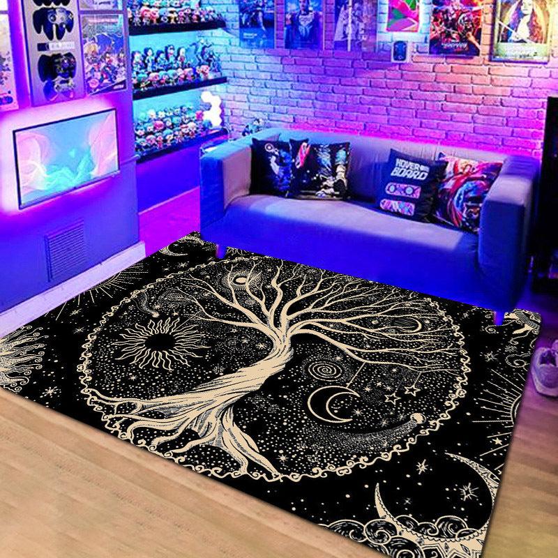 Tree Of Life Print Area Rug Carpet For Bedroom Galaxy Space Tapestry Carpet