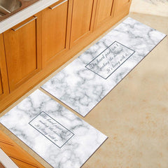 2pcs Kitchen Rug Modern Marble Floor Mat Non-slip Doormat 19.6x31in