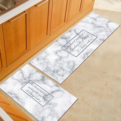 2pcs Kitchen Rug Modern Marble Floor Mat Non-slip Doormat 19.6x31in