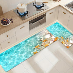 Starfish Print Kitchen Rug Anti Fatigue Mat Non Slip Floor Mat