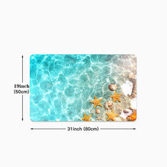 Starfish Print Kitchen Rug Anti Fatigue Mat Non Slip Floor Mat