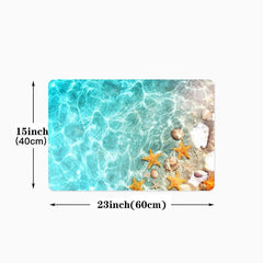 Starfish Print Kitchen Rug Anti Fatigue Mat Non Slip Floor Mat