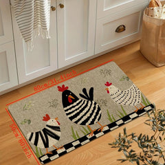 Cartoon Chicken Kitchen Mat Anti Slip Polyester Carpet Bath Mat