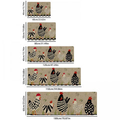 Cartoon Chicken Kitchen Mat Anti Slip Polyester Carpet Bath Mat